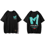 Hip Hop T Shirt Big Letter M Print Streetwear