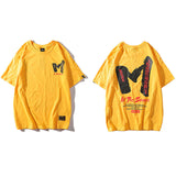 Hip Hop T Shirt Big Letter M Print Streetwear