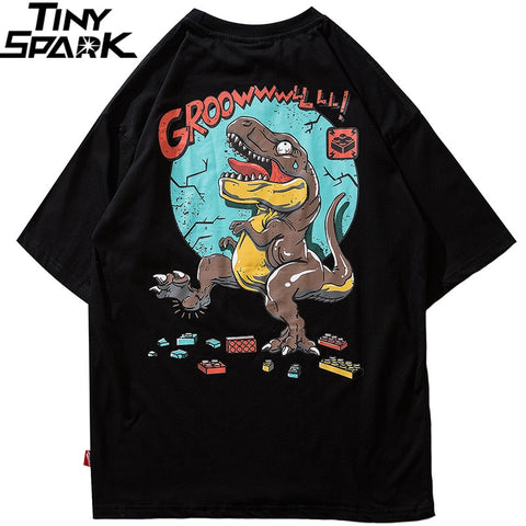 Hip Hop T Shirt Funny Fear and Fury Dinosaur