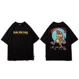 Hip Hop T Shirt Funny Fear and Fury Dinosaur